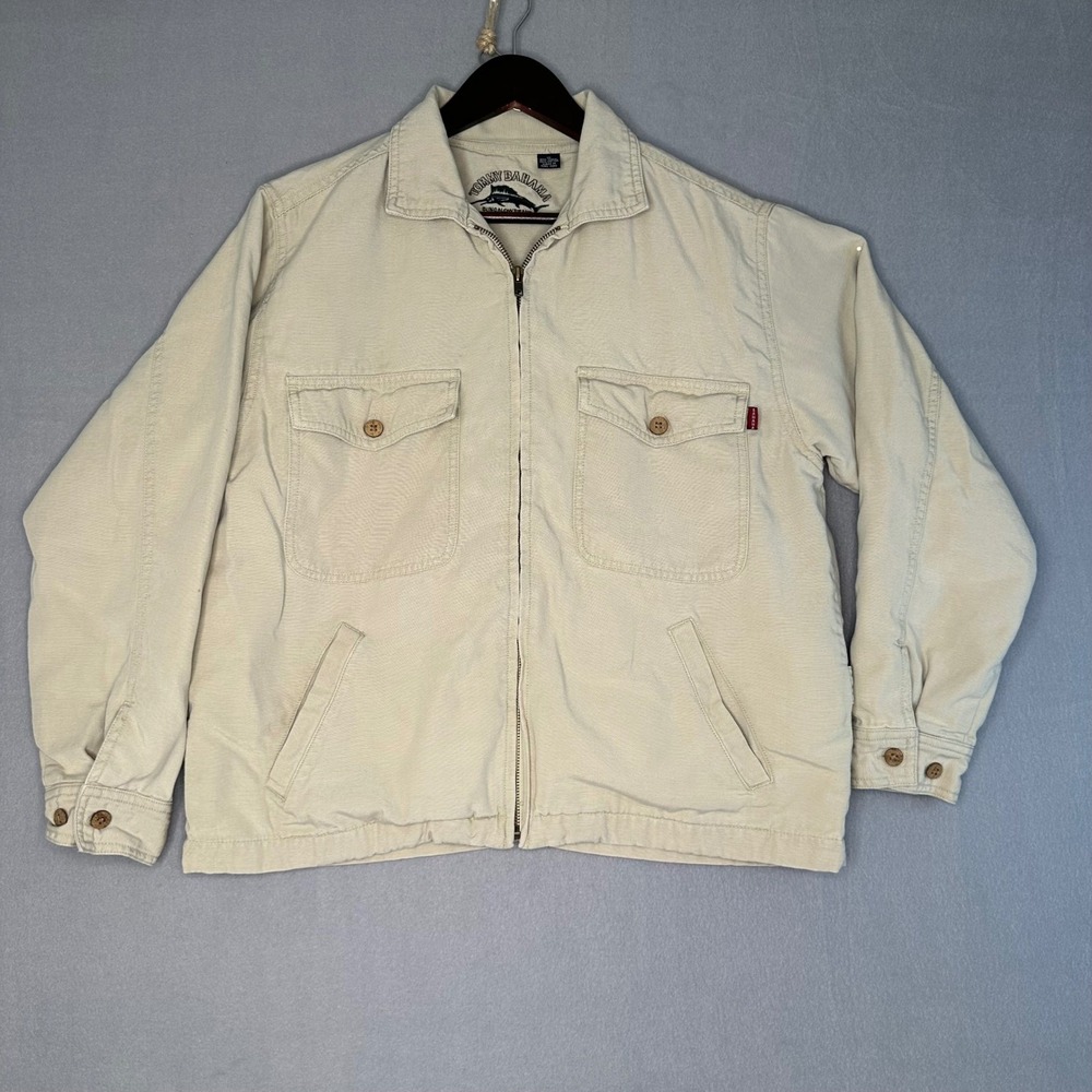 Tommy Bahama Women's Tan Corduroy Full‎ Zip Jacket Collared Buttoned Pockets XS